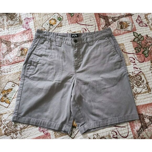 BillaBong Men's‎ Bermuda Shorts Pockets Cotton Blend Gray Size 36 - Picture 1 of 12